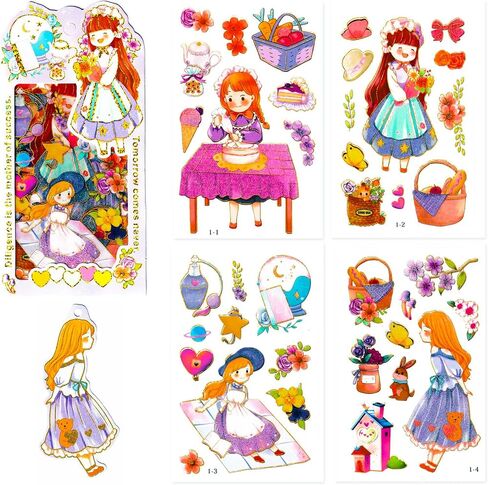 Generally Cute Washi Stickers Set for Journaling-50 SheetsBox Kawaii Scrapbook Aesthetic Natural Plants Small Sticker for Scrapbooking, Planners, Junk Journal, Calendars and Notebook（Purple） in Saudi Arabia