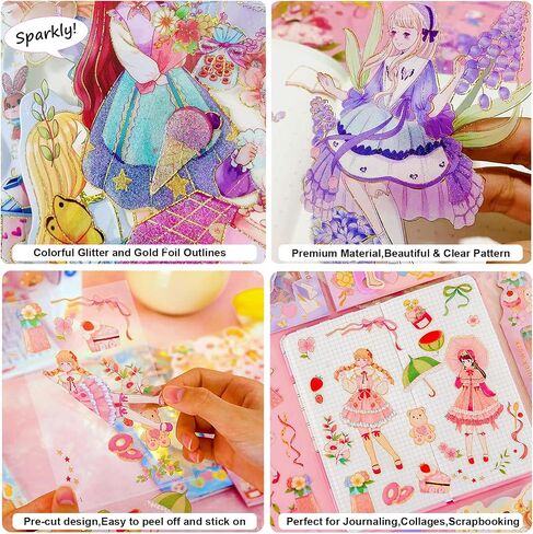 Generally Cute Washi Stickers Set for Journaling-50 SheetsBox Kawaii Scrapbook Aesthetic Natural Plants Small Sticker for Scrapbooking, Planners, Junk Journal, Calendars and Notebook（Purple） in Saudi Arabia