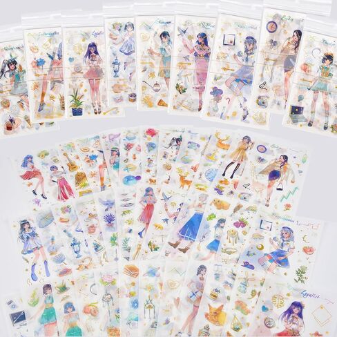 Generally Cute Washi Stickers Set for Journaling-50 SheetsBox Kawaii Scrapbook Aesthetic Natural Plants Small Sticker for Scrapbooking, Planners, Junk Journal, Calendars and Notebook（Purple） in Saudi Arabia