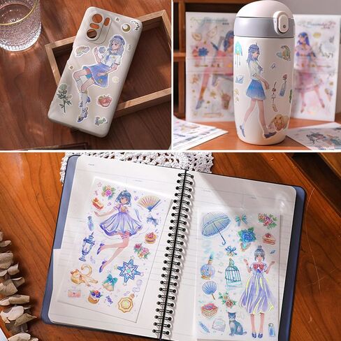 Generally Cute Washi Stickers Set for Journaling-50 SheetsBox Kawaii Scrapbook Aesthetic Natural Plants Small Sticker for Scrapbooking, Planners, Junk Journal, Calendars and Notebook（Purple） in Saudi Arabia