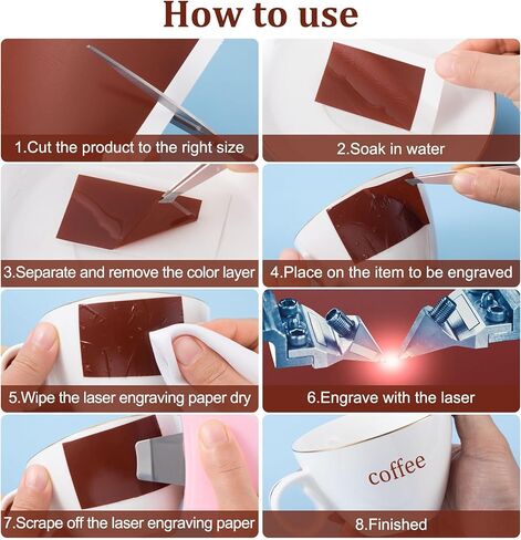 2 PCS Laser Engraving Marking Paper, 39 x 27 cm Laser Color Engraving Paper for Metal, Glass, Ceramics - Purple Blue in Kuwait