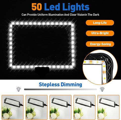 10X Rechargeable Full Page Magnifier for Reading, NUEYiO 10.6*7.8" Large Handheld Magnifying Glass with Light and Stand, 50 LED Lights & 3-IN-1 Gooseneck Magnifying Lamp for Seniors Close Work Craft in Saudi Arabia