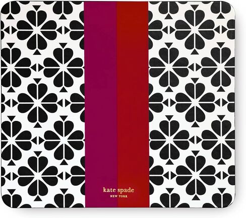 kate spade new york Leatherette Mouse Pad, 9" x 8" Mouse Mat with Non-Slip Back, Cute Mouse Pad for Office Desk, Spade Flower Stripe in Saudi Arabia