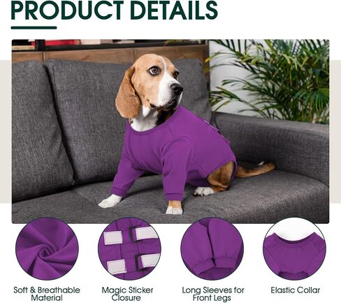 Kuoser Dog Surgery Suit Female Spay, Dog Recovery Sleeves for Front Legs, Prevent Licking Recovery Suit for Dogs, Pet Surgical Suit Dog Onesie, Dog Elbow Protector for Leg Injuries and Joint Pain in Saudi Arabia