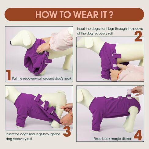 Kuoser Dog Surgery Suit Female Spay, Dog Recovery Sleeves for Front Legs, Prevent Licking Recovery Suit for Dogs, Pet Surgical Suit Dog Onesie, Dog Elbow Protector for Leg Injuries and Joint Pain in Saudi Arabia
