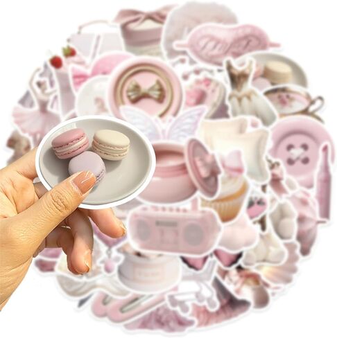 Pink Stickers Aesthetic Y2k Stickers 50PCS Preppy Stickers for Water Bottles Journaling Laptop Phone, Vinyl Waterproof Pink Stickers for Girls Women in Saudi Arabia