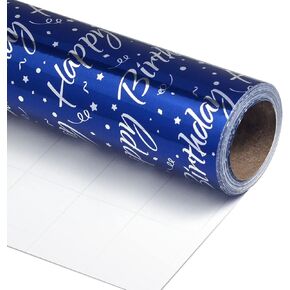 LDGOOAEL Mini Short Small Birthday Wrapping Paper Roll (17 Inches X 32.8 Feet) - Purple with Gold Foil for Holiday, Mothers Day, Birthday, Wedding, Baby Shower
