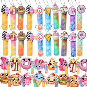 30 Pack Valentines Day Cards for Kids with Pop Bubble Fidget Keychains, Cute Kids Valentines Day Cards for Classroom School, Valentines Gifts for Kids Party Favors Game Prizes