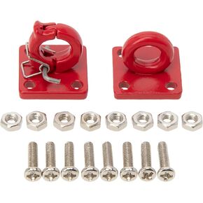 Meus Racing Metal Rescue Buckle Simulation Hook for 1/10 SCX10 TRX-4 D90 RC Car Decoration Parts (Red)