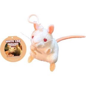 GIANTmicrobes White Lab Mouse Plush Keychain – Learn about Science and this Vital Lab Research Critter, Memorable Gift for Lab Researchers, Scientists, and Anyone with a Healthy Sense of Humor