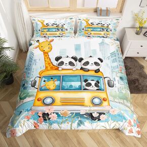 Dinosaur Cars Toddler Duvet Cover Full,Cartoon Equipment Trucks Watercolor Rainbow Super Soft Bedding Set,Jungle Kawaii Dinosaur Construction Vehicle Comforter Cover Bedding 3 Piece in Kuwait