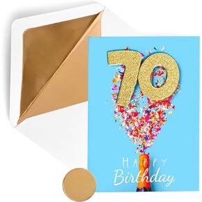GIFTING GIGGLES 70th Birthday Card - Men or Women - 3D Pop Up 70 year old card | Happy Seventieth Bday, Seventy | Comes with Envelope and seal