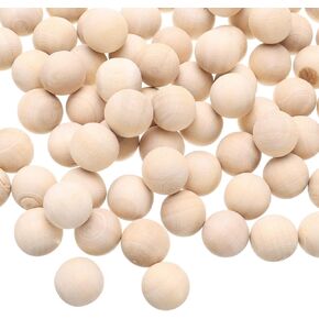 uxcell 100 Pcs Wooden Round Balls 5/8" (14mm) Unfinished Small Wood Balls, Natural Wood Spheres for Crafts, Arts and DIY Project
