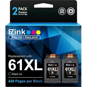 E-Z Ink Ink Cartridge Replacement for 61 61XL Black Ink Cartridge (2 Black 61 Ink cartridges)