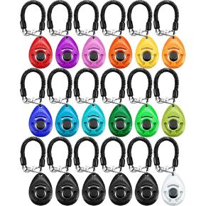 Frienda 18 Pieces Dog Training Clicker, Pet Behavioral Training Clickers with Wrist Strap for Dogs Cats Puppy Birds Horses (White)