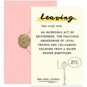 Farewell card, Good luck card, Funny New Chapter Card, for Men Women,Coworker Leaving Farewell Card, Funny New Job Congrats Card for friends/Colleague/Work Bestie, Colleague Leaving Job Card, Be Fabulous Somewhere Else