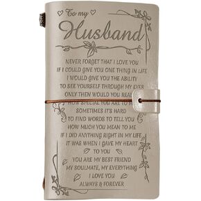 PRSTENLY Gifts for Husband Leather Journal, Husband Valentines Day Gifts for Him, To My Husband Gifts 140 Page Notebooks, Fathers Day Anniversary Birthday Wedding Gifts for Him Husband from Wife