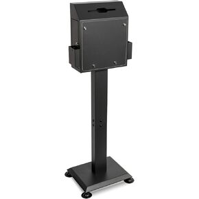 Pochar Suggestion Box with Stand, Floor Standing Offering Box, Upgraded Heavy Duty Metal Locking Ballot Collection Safe Box for Voting Contest Charity Donation Church Election, Large, Black