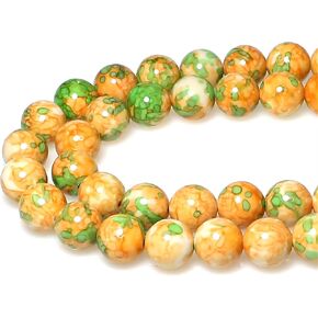 Nature Frost Cracked Dream Fire Dragon Veins Agate Beads Round Stone Beads for Jewelry Making DIY Bracelets Necklaces 15" (6mm, White)