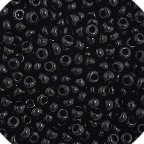Czech Glass Seed Beads 11/0 (2.1mm Diameter) Opaque Black DIY Jewelry Making Beads - 250g Bulk Bag by Preciosa (Jablonex) | 11/0 Seed Beads,Czech Seed Beads, Glass Beads for Jewelry Making