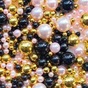 2000PCS No Hole Pearls for Crafting Vase Fillers Mixed Sizes 4/5/6/8/10/12mm Ivory Dazzling Round Beads Kit Without Hole Pearls for Wedding Deocation Table Scatter Candles Fillers Centerpieces