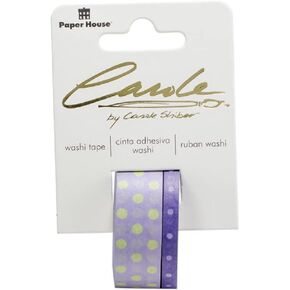 Paper House Productions Carole Shiber Wildflower Set of 2 Foil Accent Washi Tape Rolls for Scrapbooking and Crafts