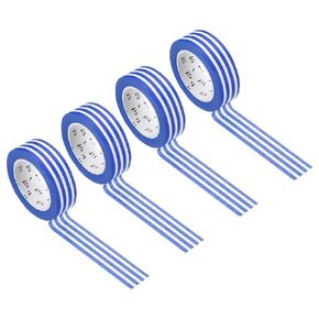 Patikil Washi Tape 0.59 بوصة × 10.93 ياردة ، 4 لفة لفة لاصقة من الخطوط الأفقية ملصق إخفاء لزخرفة الفنون الفنية DIY ، الأصفر