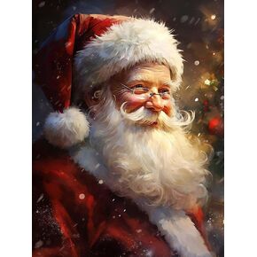 SKRYUIE 5D Santa Claus Diamond Painting Kits 16x20 inch - DIY Diamond Art Kits for Adults Christmas, Full Round Drill - Crystal Cross Stitch - Adults Craft for Wall & Office Decor