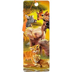 Bookmark - Kissing Cousins from Deluxebase. A Safari Bookmark with lenticular 3D Artwork Licensed from Renowned Artist Michael Searle