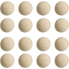 SUPVOX 100pcs Split Wood Balls Unfinished Half Wooden Balls to Paint DIY Christmas Ornament Crafts 15mm
