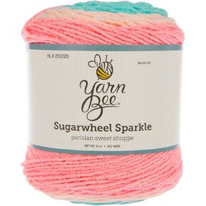 Yarn Bee 4 - Medium Yarn for Crocheting & Knitting – 302 Yards of Acrylic & Metallic Polyester Yarn for Crocheting Blankets, Hats, & More – Craft Supplies for Handcrafting, Parisian Sweet Shoppe