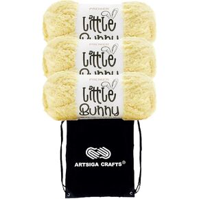 Premier Yarns Little Bunny Toffee 2079-11 (3-Skeins - Same Dye Lot) Chunky Bulky #5 Polyester Yarn for Crocheting and Knitting with Project Bag