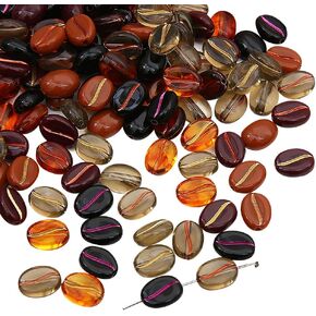270 Pcs Coffee Bean Acrylic Resin Faux Coffee Beans Vintage Bracelet Decorative Spacer Beads Plastic Craft Beads with Holes for Jewelry Making
