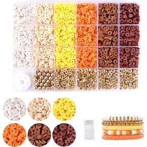 Clay Beads Bracelet Making Kit, Clay Beads Golden Beads Strand for Jewelry Bracelet Making Kit for Adults