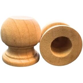 Wood Dowel Rod Finials, 1-1/16 Inch Tall, 1/2" Hole (20)