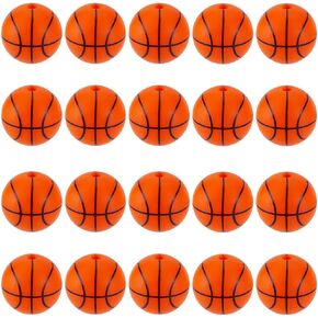 SUNNYCLUE 1 Box 32Pcs Ball Silicone Beads Small Basketball Beads Sports Round Ball Basketball Silicone Beads for Jewelry Making Supplies DIY Accessories Keychain Necklace Bracelet Crafting Beginners