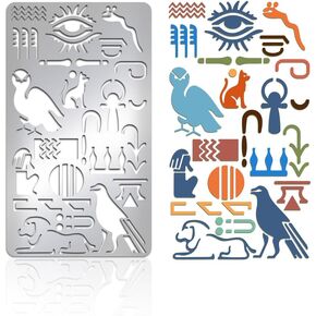 UNICRAFTALE 1Pc Greek Letter Symbol Metal Stencil Stainless Steel Template Tool Metal Stencil for Journaling Ancient Greek Glyphs Alphabet Stencils for Wood Burning Carving Drawing Engraving