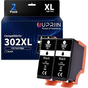 Compatible for 302 Black Ink Cartridges Remanufactured Replacement for Epson 302 XL T302XL 302XL for Expression Premium XP6100 XP-6100 XP6000 (2 Black)