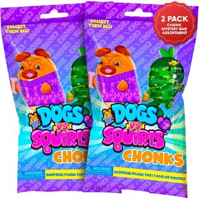 Dogs vs Squirls - Mystery Bag - 1pk - Chonk - Super-Soft & Bean-Filled Plushies! Collect These as Desk Pets, Fidget Toys, or Sensory Toys - Great for Kids, Boys, & Girls!, 6 inches (V2011)