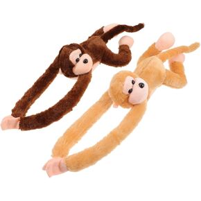 Abaodam 2Pcs Hanging Monkey Plush Monkey Stuffed Animal Cute Monkey Toy for Christmas Jungel Theme Birthday Party Favors Decorations