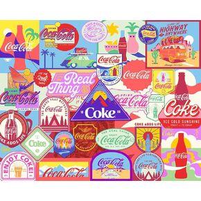 Springbok Coca-Cola Outdoor Escape 1000 Piece Puzzle for Adults - Colorful Coca Cola Collage