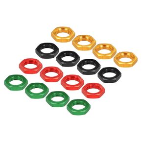 MECCANIXITY Aluminum 17mm RC Wheel Nut Thread M12x1.0mm Hex Wheel Nuts RC Wheel Nut for 1/8 RC Model Car Trucks Off Road Car Upgraded Parts Pack of 16(Red/Gold/Blue/Purple)