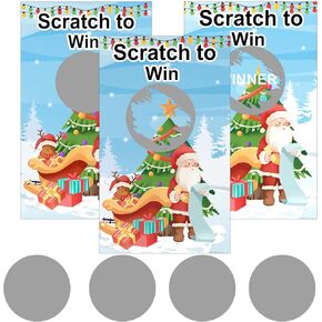 Christmas Scratch Off Cards Merry Christmas Scratch Off Card 40 Pcs Santa Claus Xmas Cards Stickers 2" x 3.5" Holiday Party Games Card Christmas Tickets for Holiday/New Year Party & Supplies ﻿