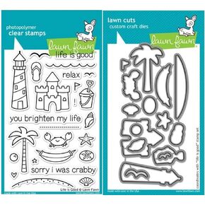 Lawn Fawn Life Is Good Clear Stamp and Die Set - Includes One Each of LF680 (Stamp) & LF681 (Die) - Custom Set