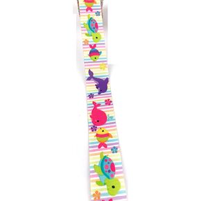 Heyiwell 10 Yards Ocean Animal Printed Grosgrain Ribbon for Gifts Wrapping Girls Hair Bows DIY Crafts 1" Inch(25mm)