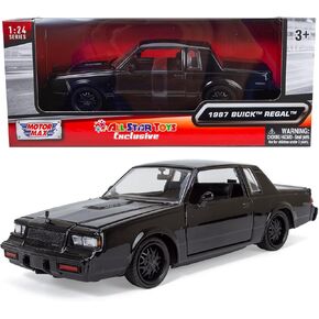 All Star Toys 1987 Buick Regal 3.8SFI Turbo T-Type Grand National Black w/Deep Dish Custom Wheels 1/24 Diecast Model Lowrider Car Exclusive Motormax 73319