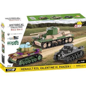 COBI Historical Collection WWII Renault R35, Valentine IX and Panzer I