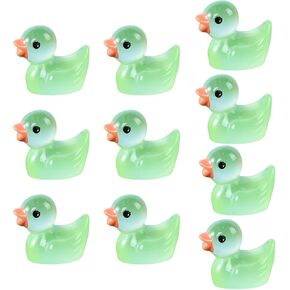 10Pcs Miniature Animal Figures, Miniature Duck Tiny Animal Figurine Mini Toys Ornament Kits for Adult Present for Home Decoration, Décor (Transparent)