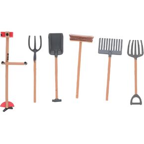 Totority Dollhouse Garden Tools Miniature 6Pcs Mini Garden Plant Tools Miniature Dollhouse Garden Tools Simulation Shovels Rakes Model for DIY Micro Landscape Ornament Fairy Garden