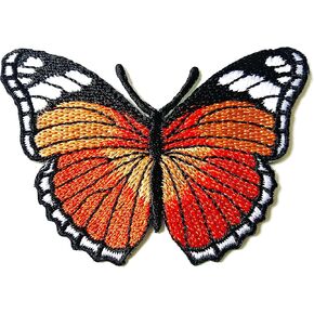 Butterfly Orange Color Beautiful Iron on sew on Patch Jacket T Shirt Patch Sew Iron on Embroidered